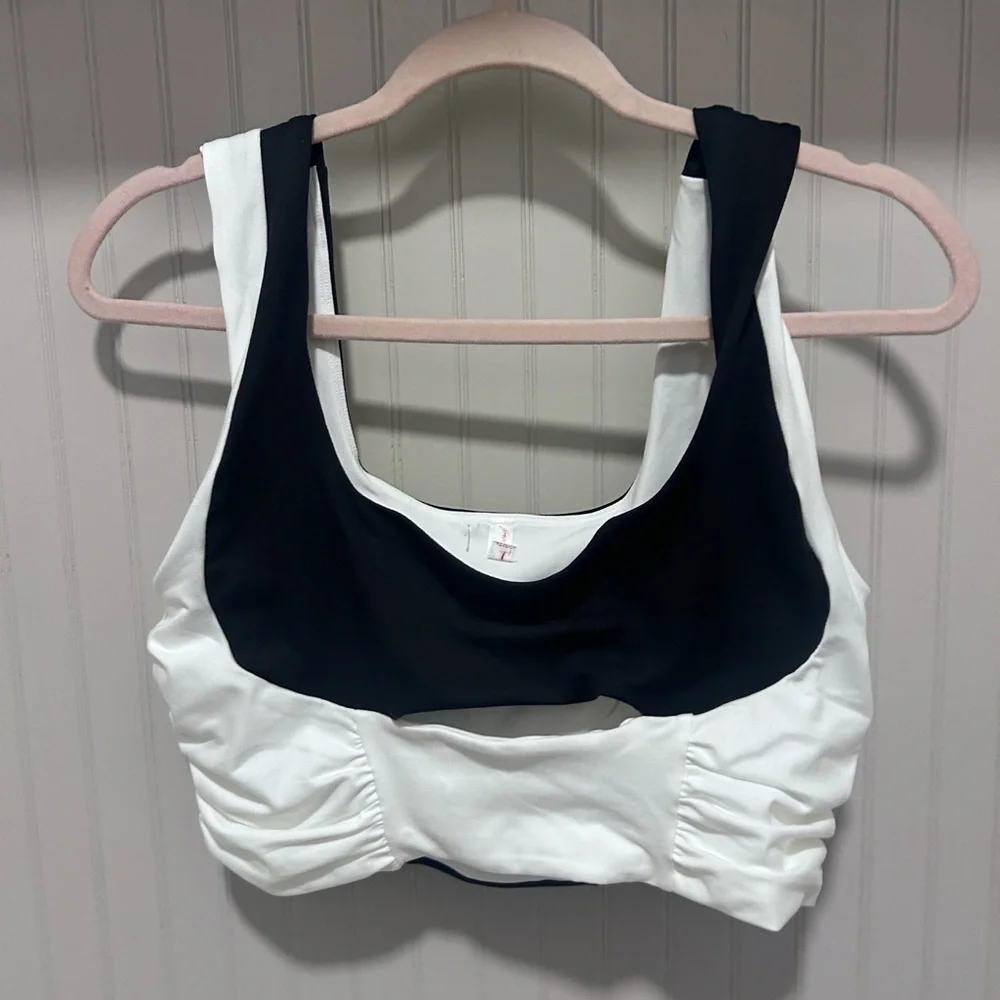 Free People Midnight Navy and White Sports Bra - Picture 3 of 3